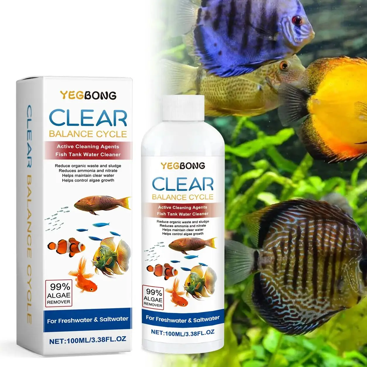 Aquarium Fish Quality - Detergente per Acquari, Elimina Acqua Sporca,